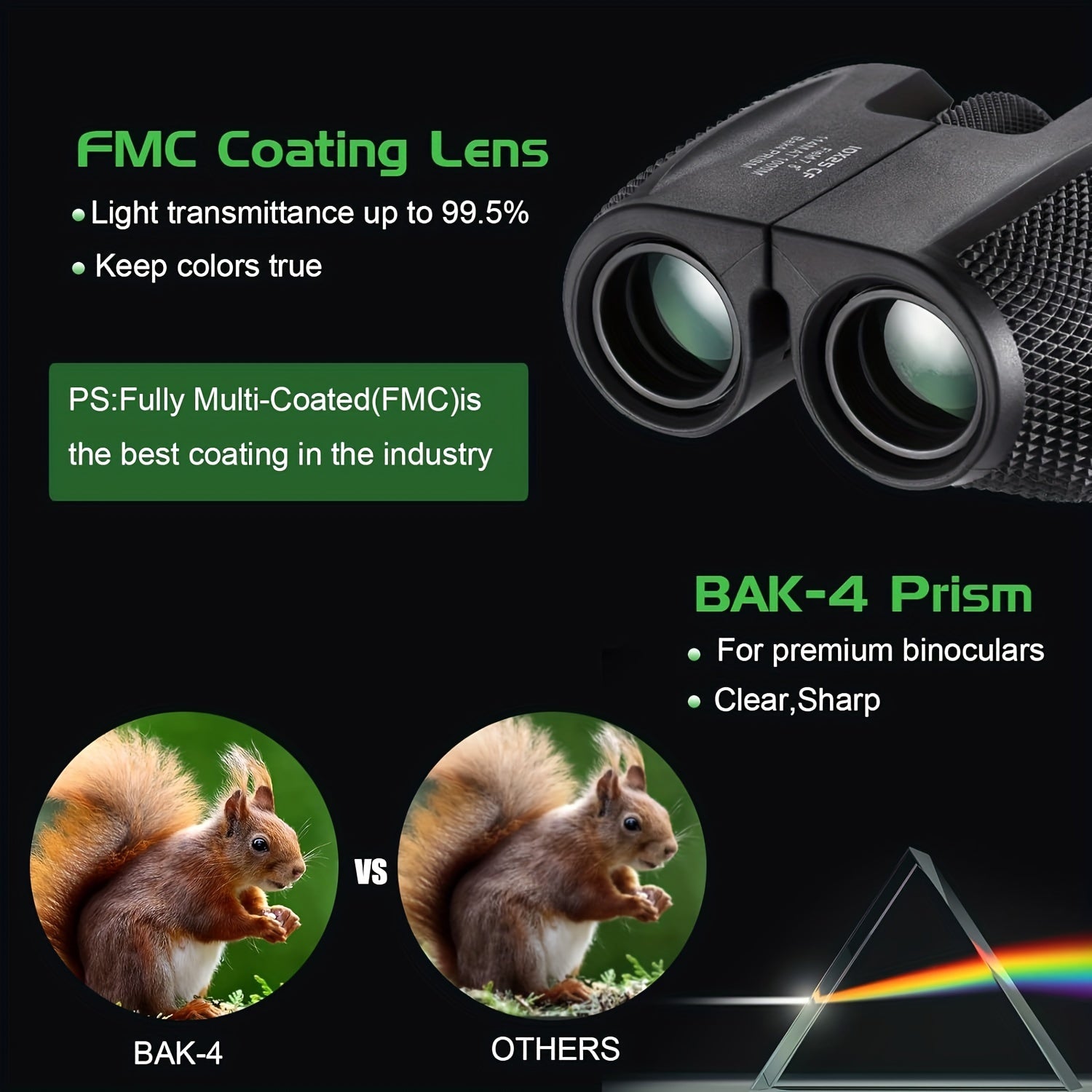 Compact Portable HD Binoculars For Travel Camping Hiking