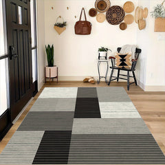 Geometric Line Print Area Rug for Living Room and Bedroom