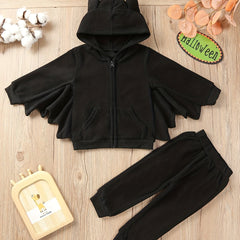 Toddler Boy's Halloween Style 2pcs Zip Up Hoodie & Sweatpants Set