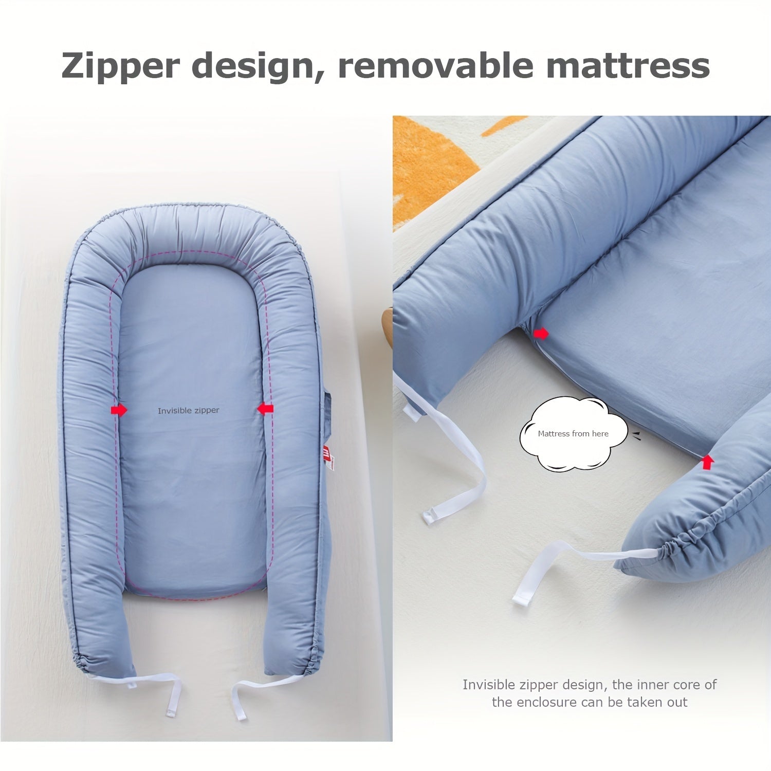 Cotton Foldable Baby Nest Portable Crib Mid Bed Bionic Full Release Travel