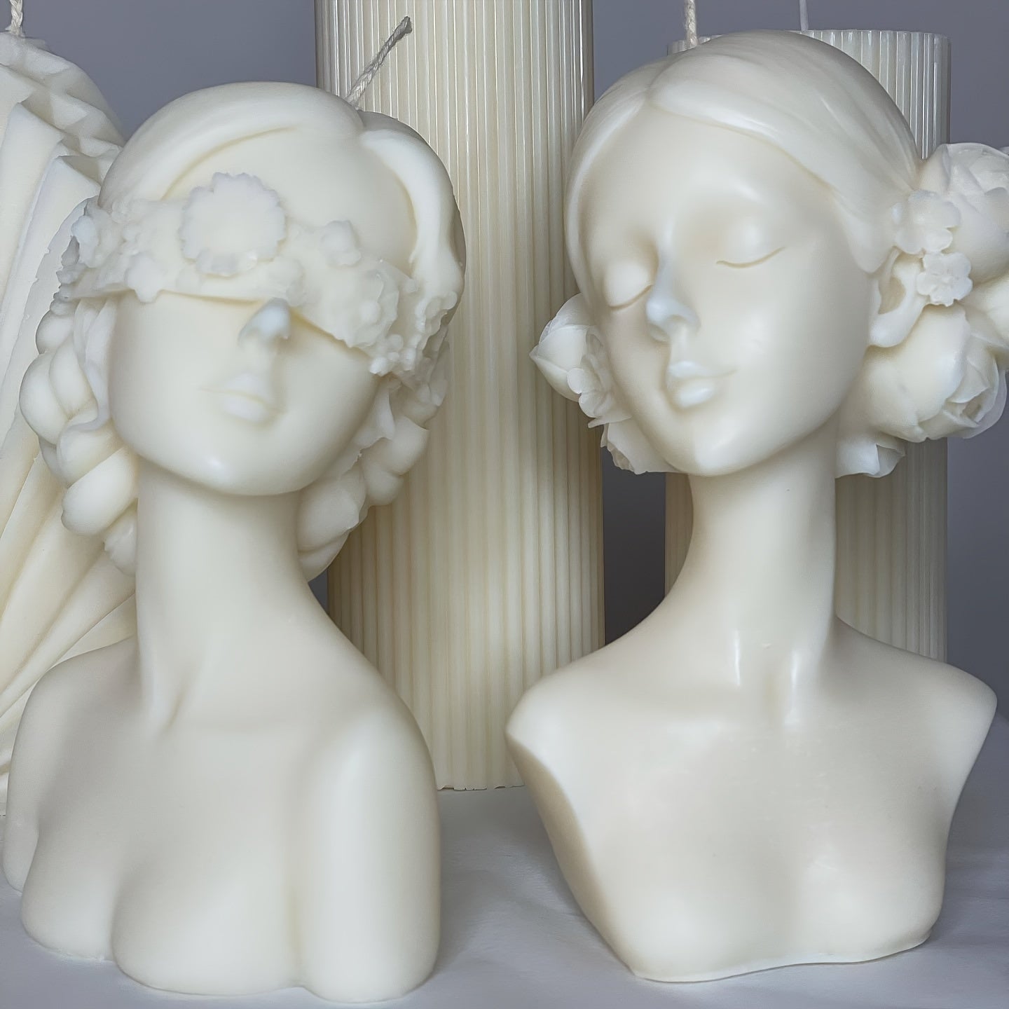 3D Candle Silicone Mold Closed Eye Girl DIY Ornaments Plaster Statue Mold