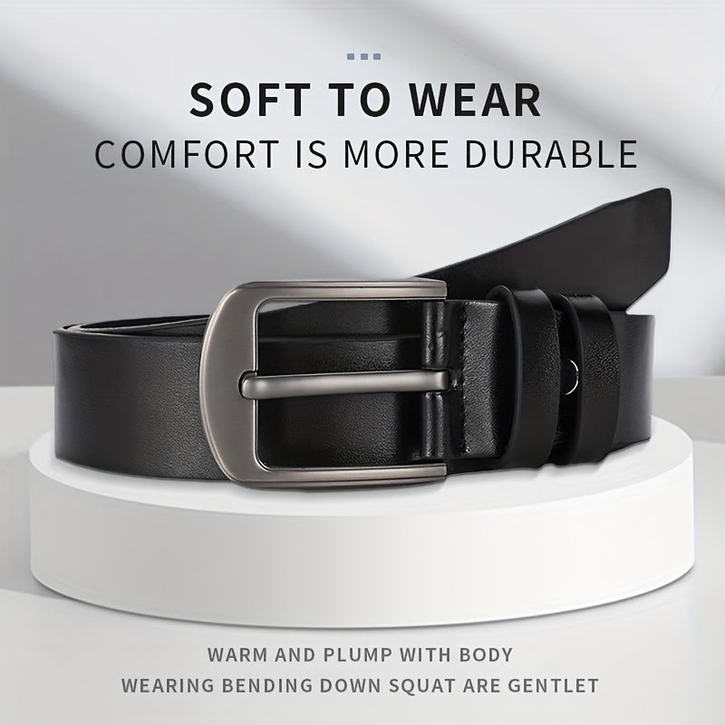 Men's PU Leather Buckle Belt for Suit Pants Jeans