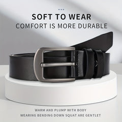 Men's PU Leather Buckle Belt for Suit Pants Jeans
