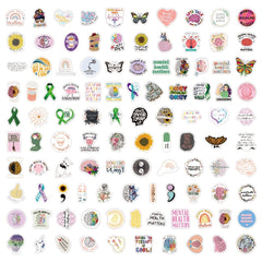 104pcs Mental Health Stickers: Laptop, Water Bottle & More