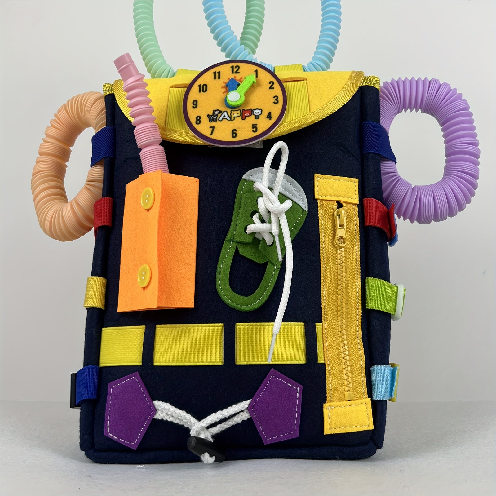 Busy Board Toddler Backpack Develop Fine Motor Skills & Basic Life Skills