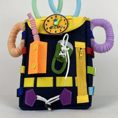 Busy Board Toddler Backpack Develop Fine Motor Skills & Basic Life Skills