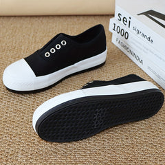 Women's Colorblock Canvas Slip-On Shoes Lightweight Outdoor Comfy Shoes