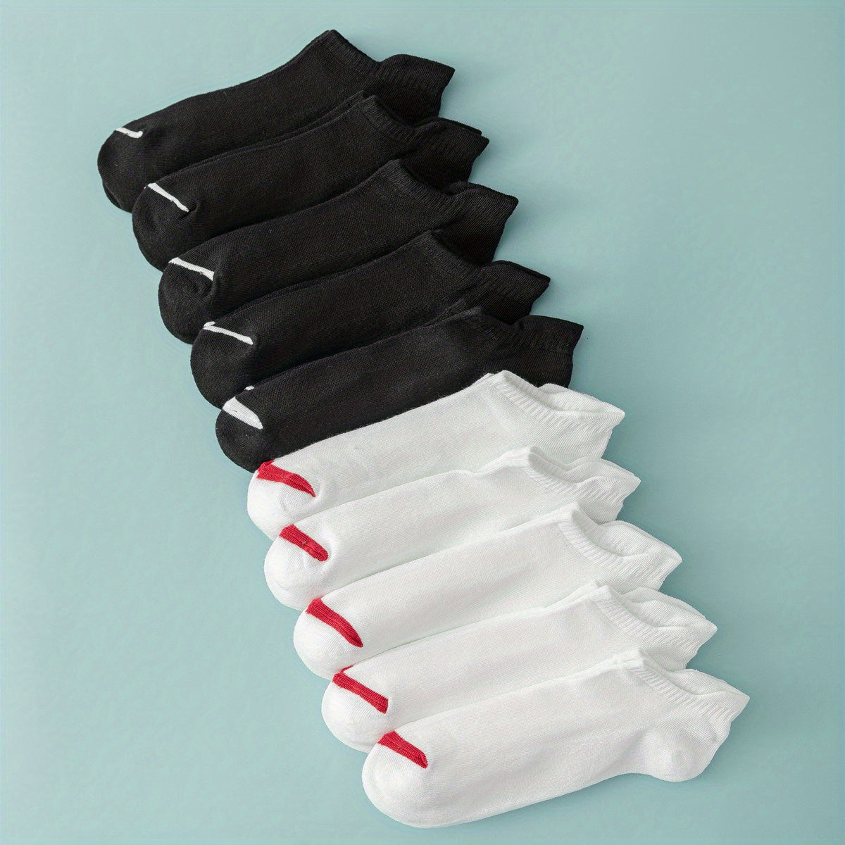 10 Pairs Solid Ankle Socks Women's Low Cut Casual Stockings