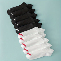 10 Pairs Solid Ankle Socks Women's Low Cut Casual Stockings