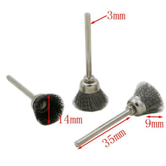 15pcs Coarse Crimped Steel Wire Brush Set for Rotary Tool with Mandrel