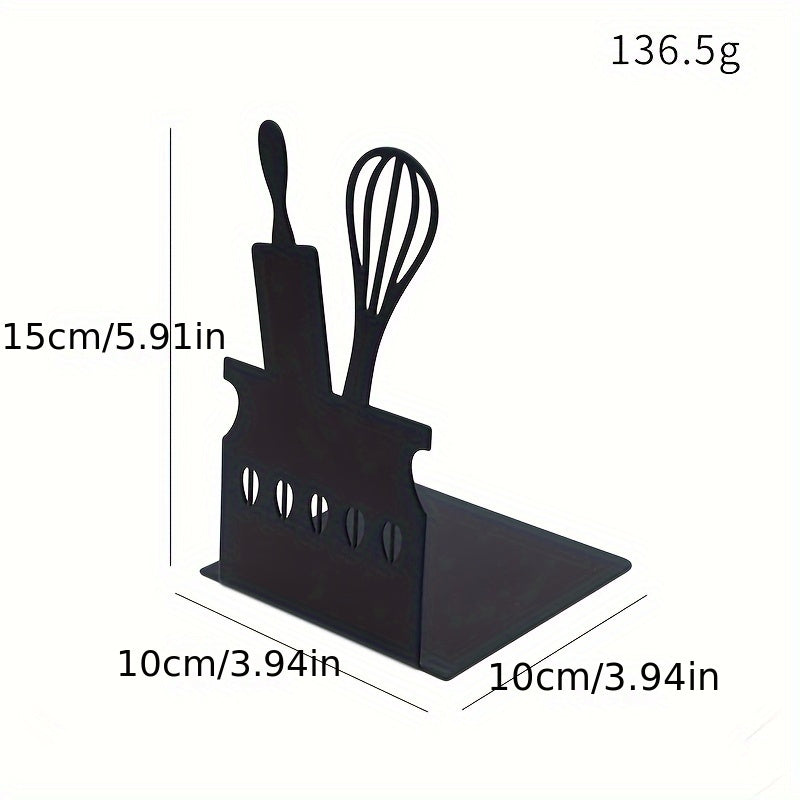 Metal L Shaped Book Stand Kitchenware Style Office Storage