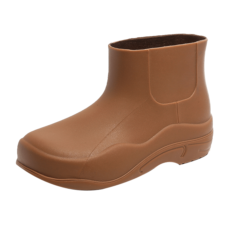 Women's Solid Non-slip Chunky Rain Boots - Waterproof Short Boots