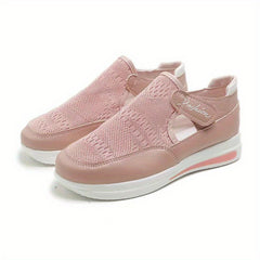 Women's Knit Platform Sneakers Cutout Hook & Loop Shoes