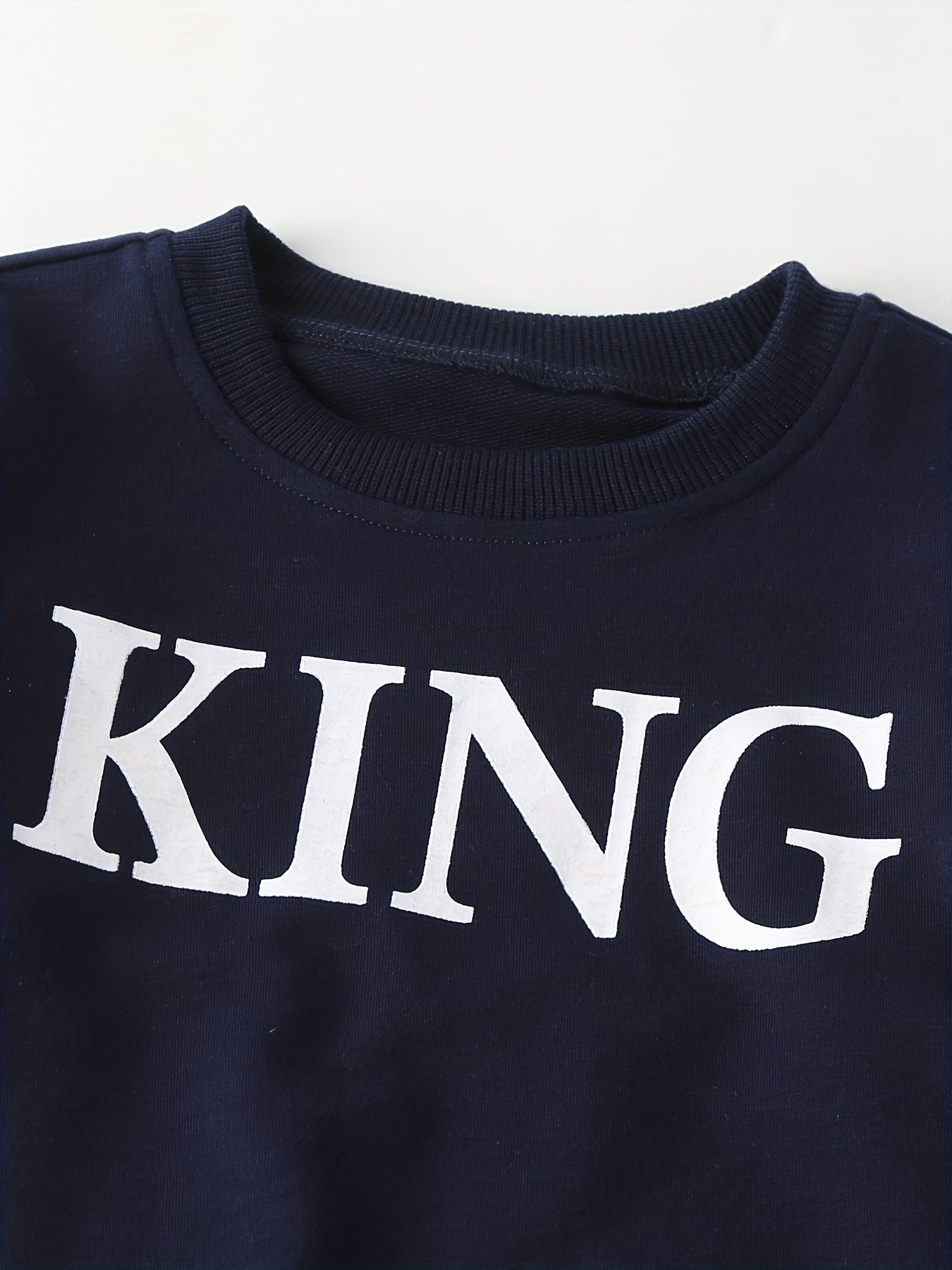2pcs Boys Teen KING Pullover & Pants Set For Spring