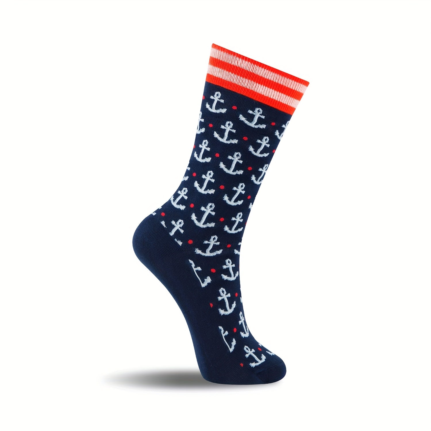 3 Pairs Anchor Pattern Business Long Tube Socks