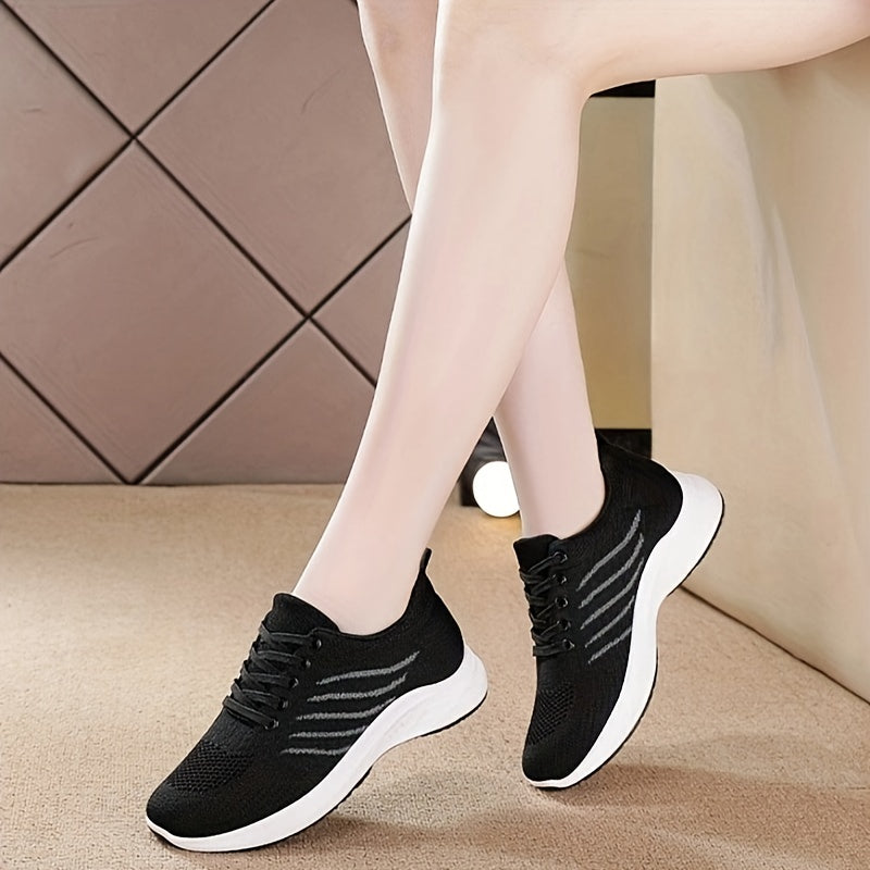 Breathable Heighten Flying Woven Shoes Soft Thick Bottom Lightweight