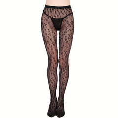2 Pack Leopard Fishnet Tights High Waist Mesh Pantyhose Women's Stockings