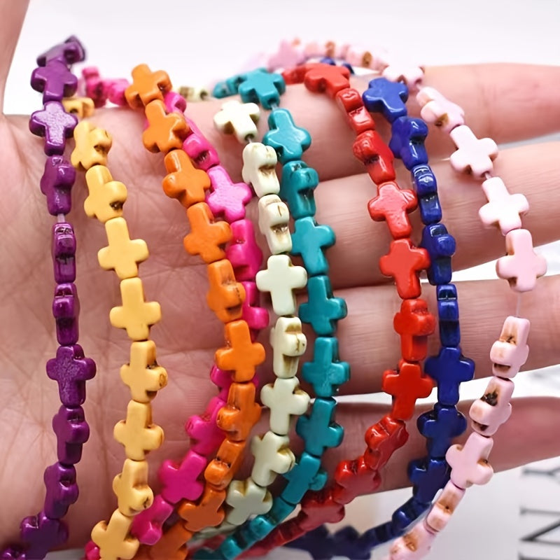 36pcs 8 10mm Cross Beads for DIY Jewelry Making