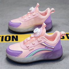 Kids Wheel Skate Sneakers with Rotating Buckle