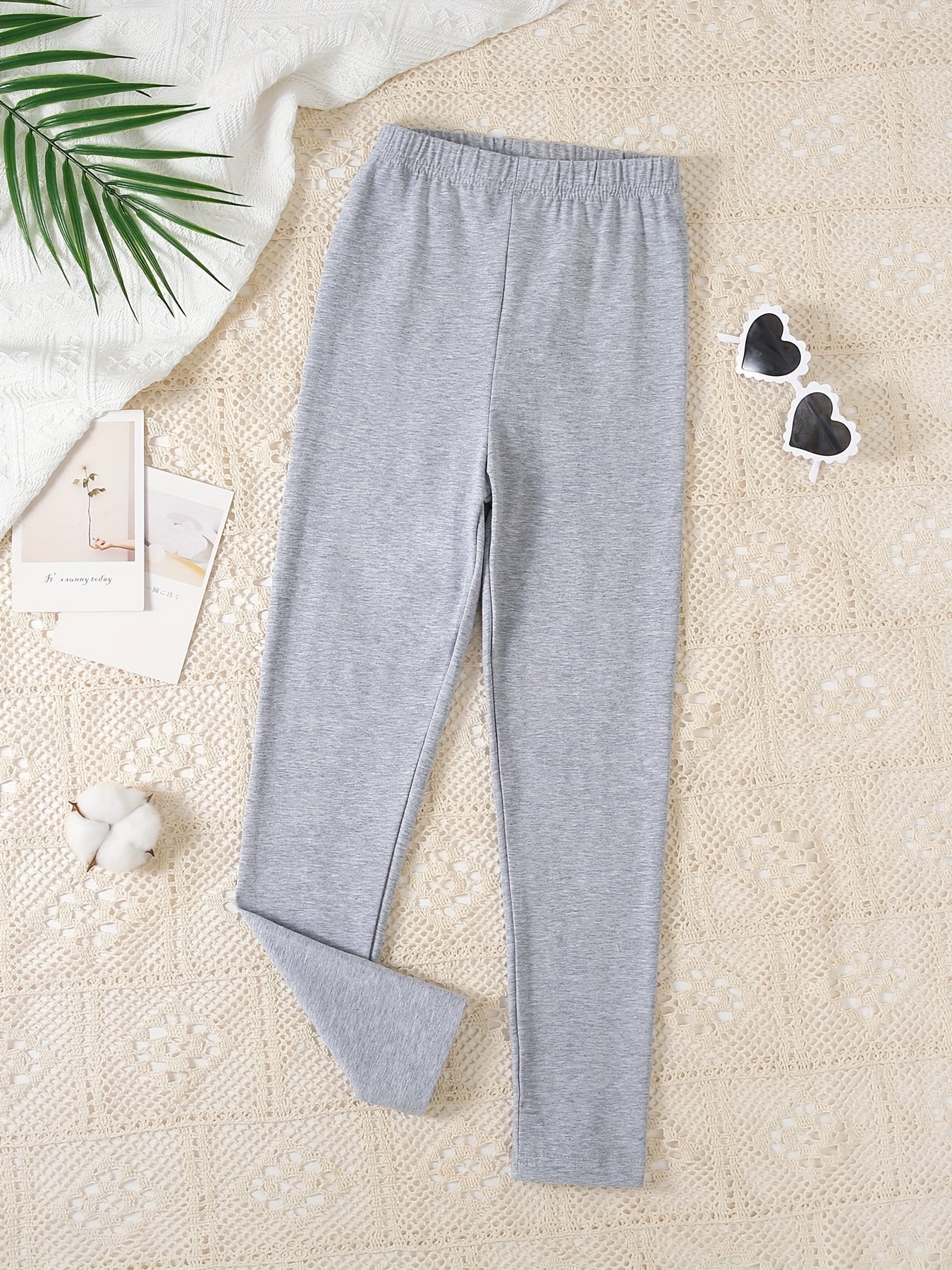 Girls Thin Leggings Elastic High Waist Tights Yoga Pants
