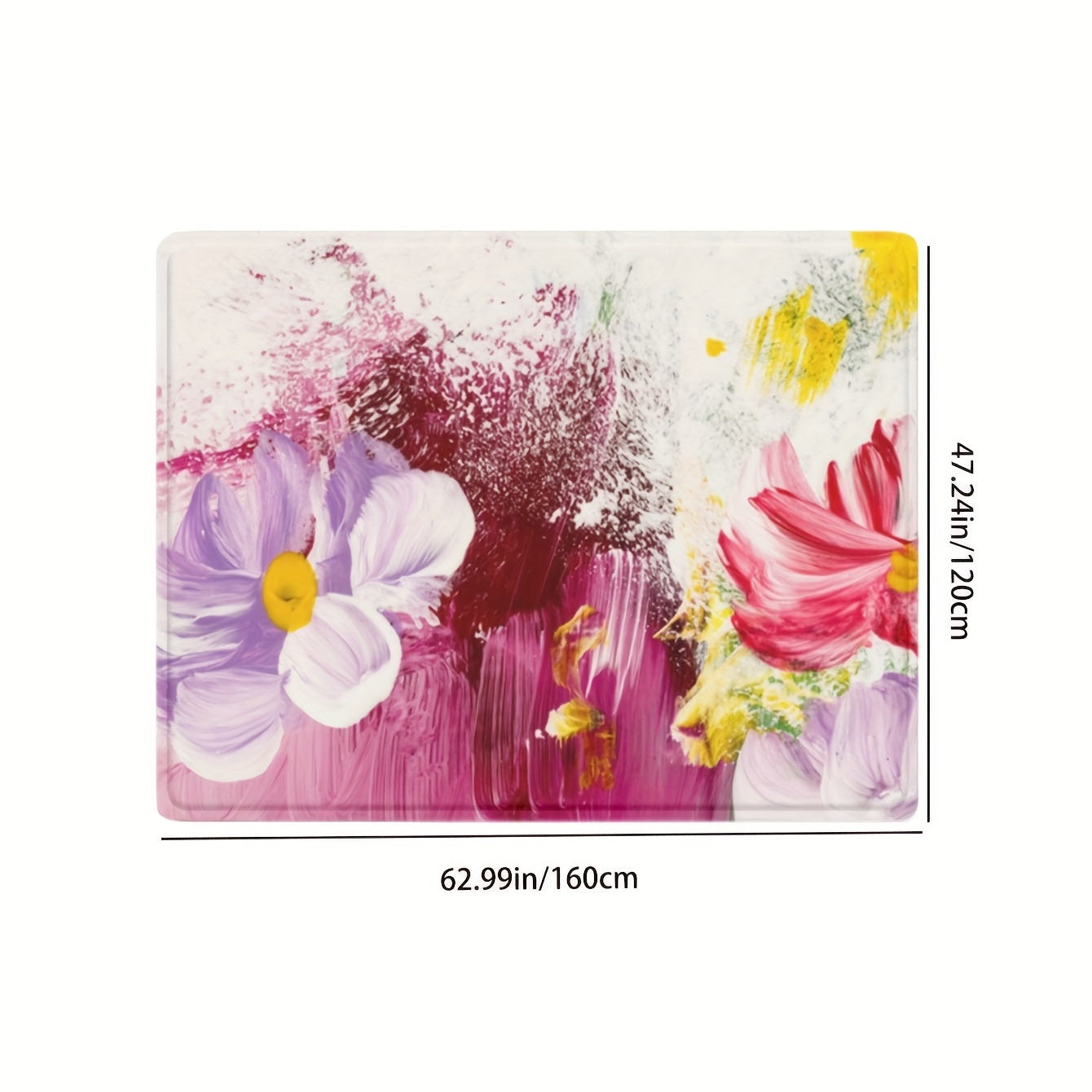3D Floral Rug Machine Washable Door Mat Anti Slip