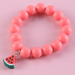 Girls Soft Pottery Fruit Pendant Kids Bead Bracelet