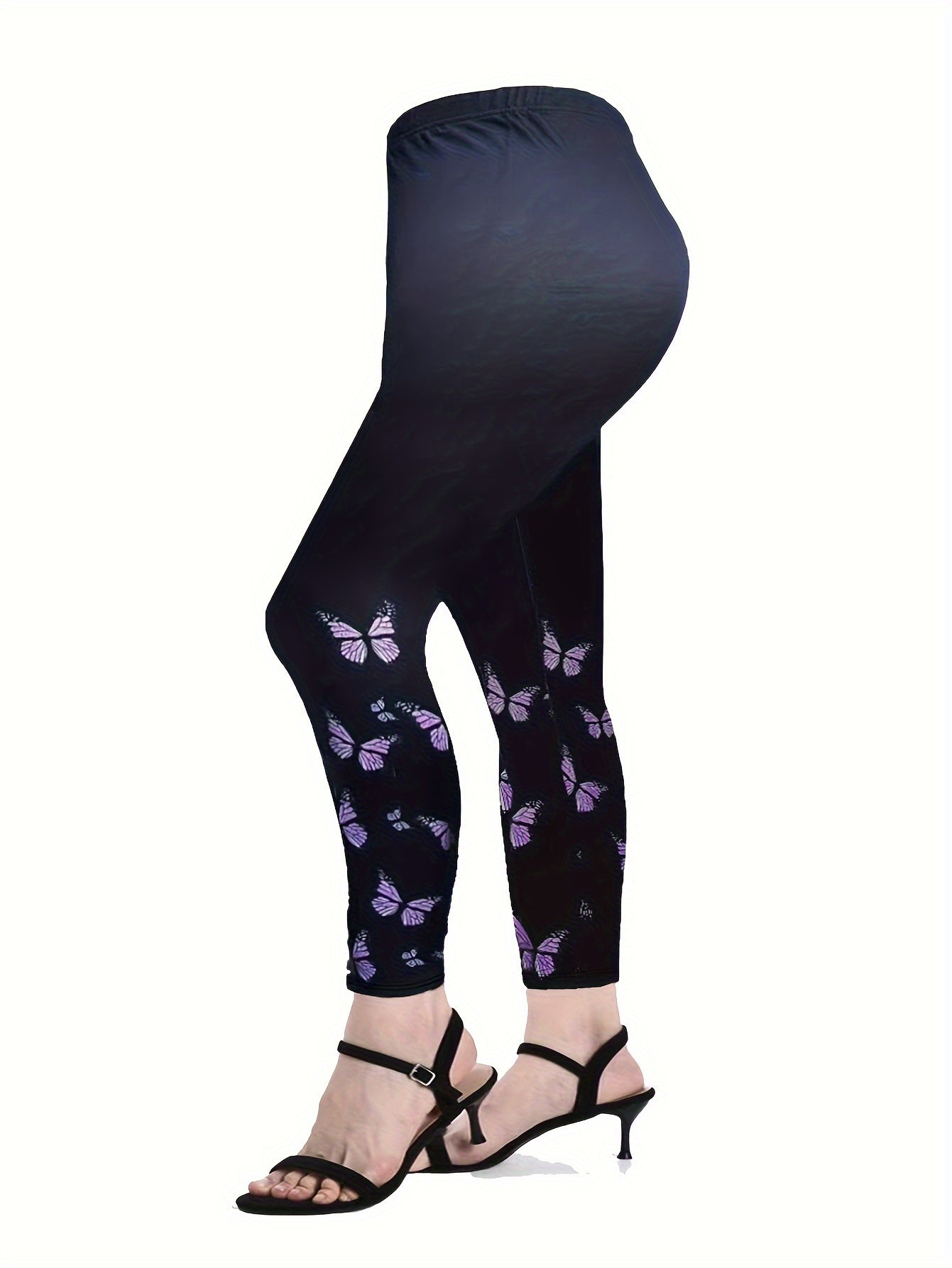 Butterfly Print Peplum Top & Leggings Set