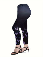 Butterfly Print Peplum Top & Leggings Set
