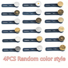 4pcs Metal Button Extender For Jeans Sewing Adjustable Waist Extend
