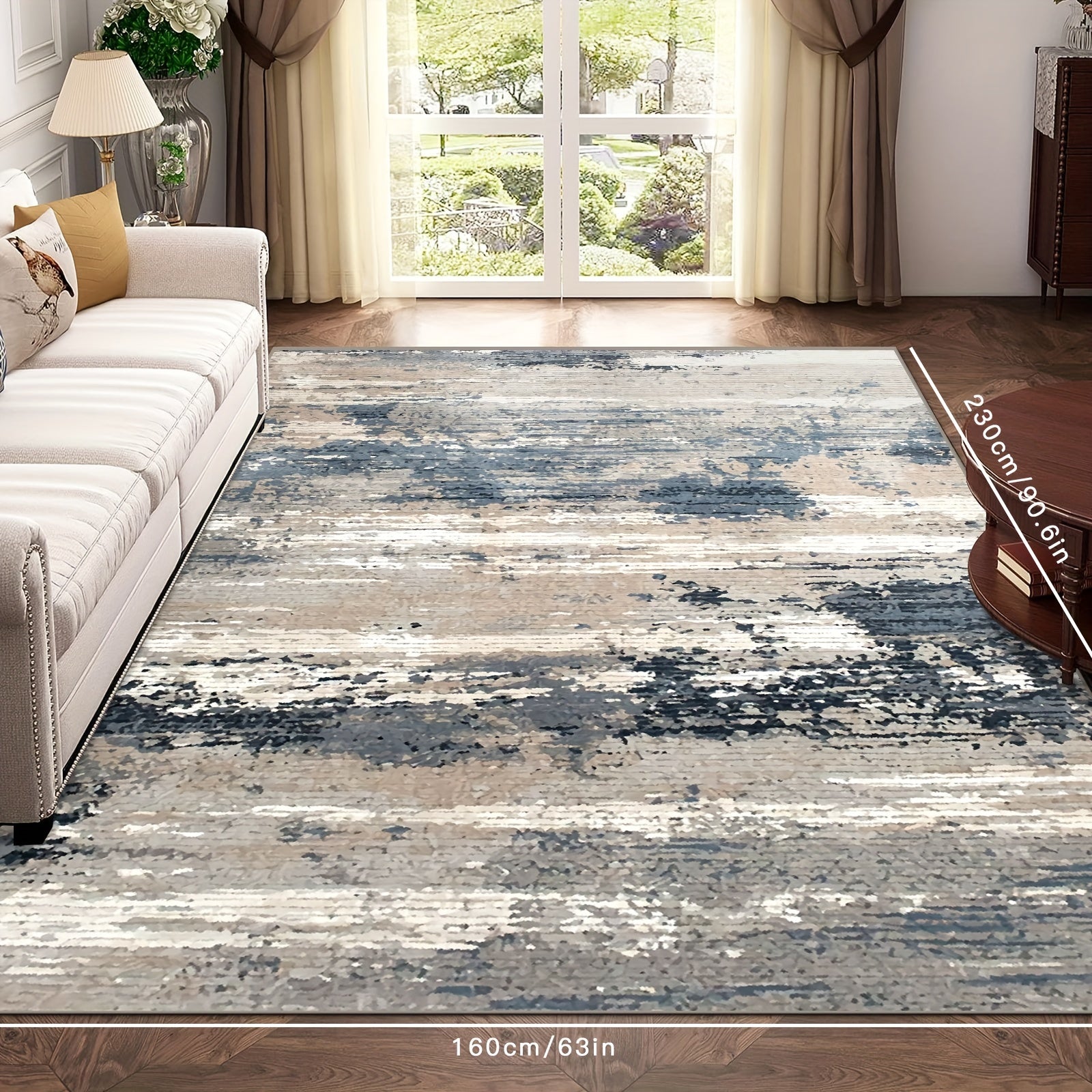 Splash Ink Style Thick Carpet, Faux Cashmere, 1.8kg/m2