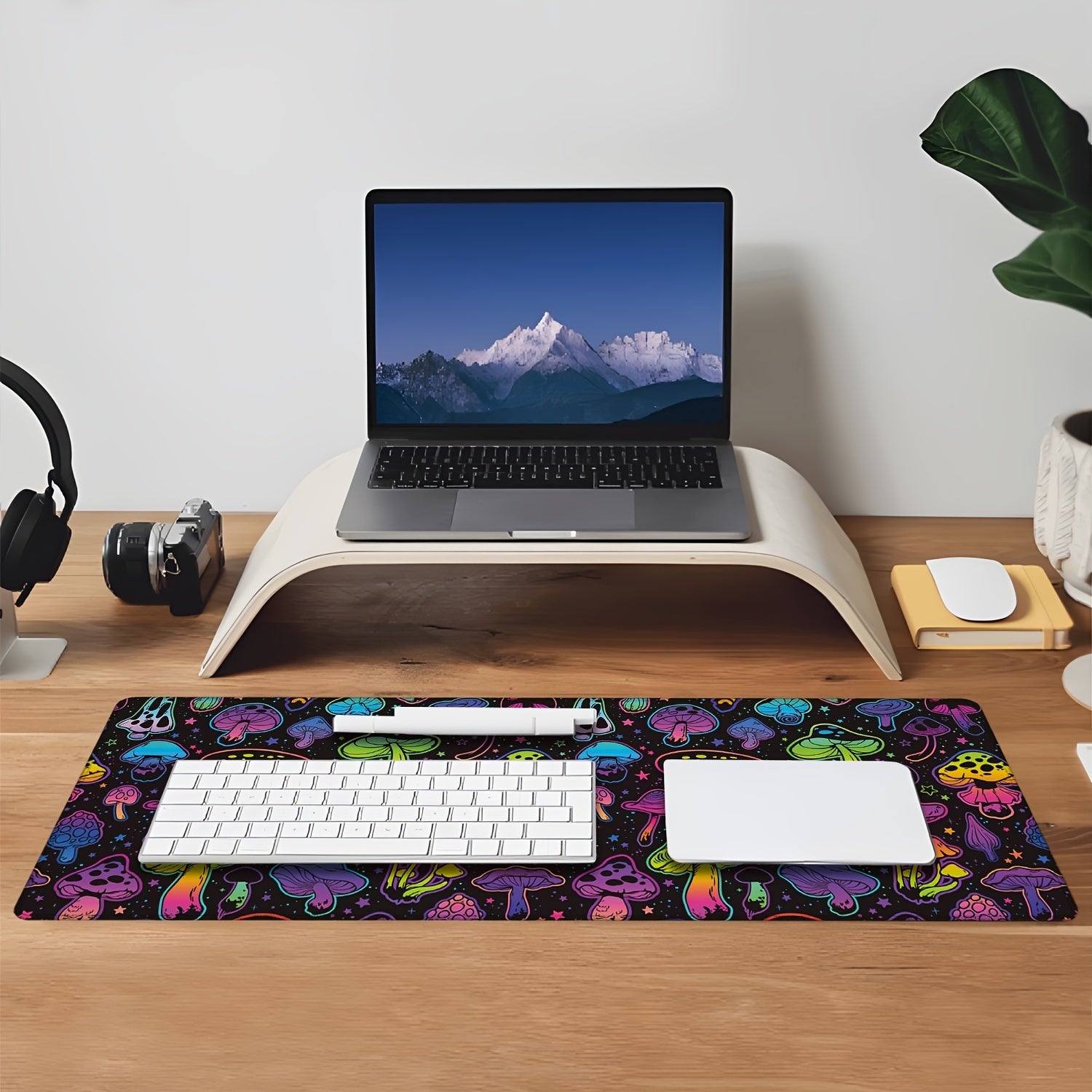 Large Mushroom Star Mouse Pad 11.8x3 Desk Pad Non Slip Rubber