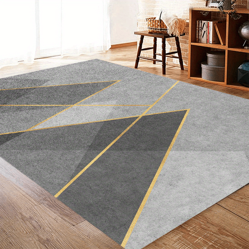 Faux Wool Area Rug Modern Large Carpet Living Bedroom Non-slip