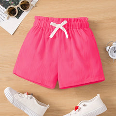 Toddler Girls Bow Paperbag Waist Shorts