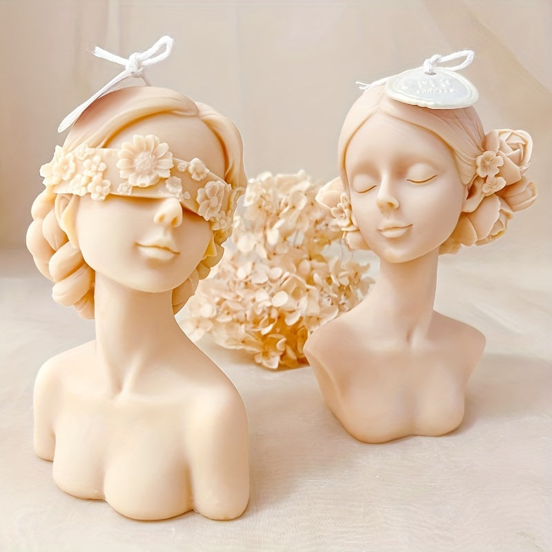 3D Girl Portrait Candle Making Mold for DIY Aromatherapy Decoration