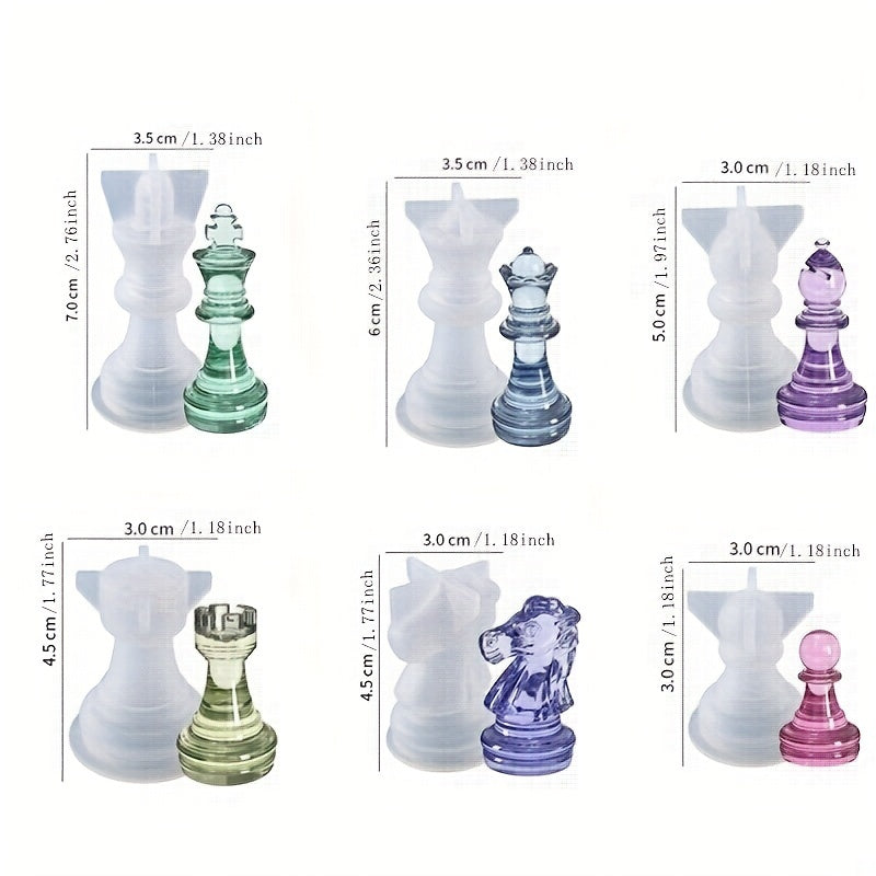 16pcs Chess Piece Resin Silicone Mold Kit