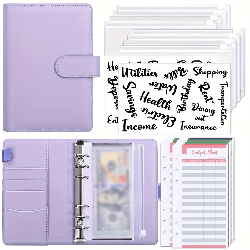 23pcs Budget Planner Binder Zipper Envelopes Macaron Cover Money Organizer