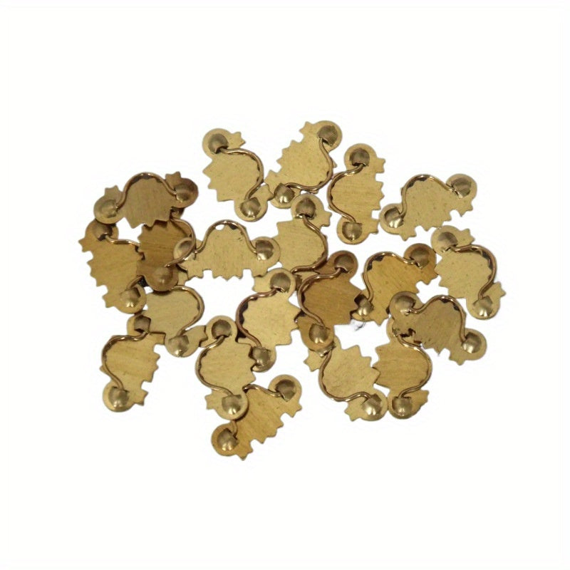 20pcs Golden Door Handles and Drawer Pulls for 1:12 Dollhouse Furniture