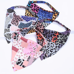 4pcs Leopard Series Head Scarf Geometric Print Bandanas Hairband