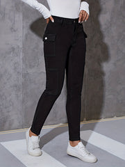 Cargo Denim Pants Skinny Jeans High Stretch