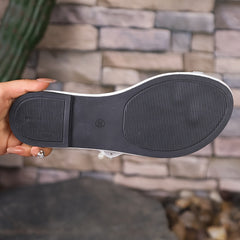 Women's Pearl Decor Sandals Slip On Open Toe Non slip Flat Slides Shoes