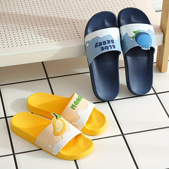 Women's Fruit Pattern Slides Open Toe Slip On Shoes