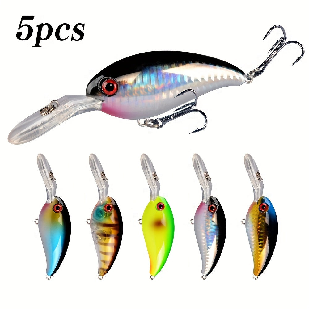5pcs Crankbait Fishing Lures 3 94inch Big Wobblers Quick Dive Carp Fishing