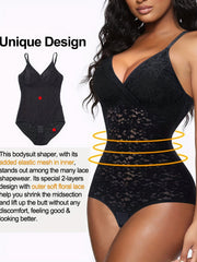 Lace Layered Bodysuit Tummy Control Shapewear