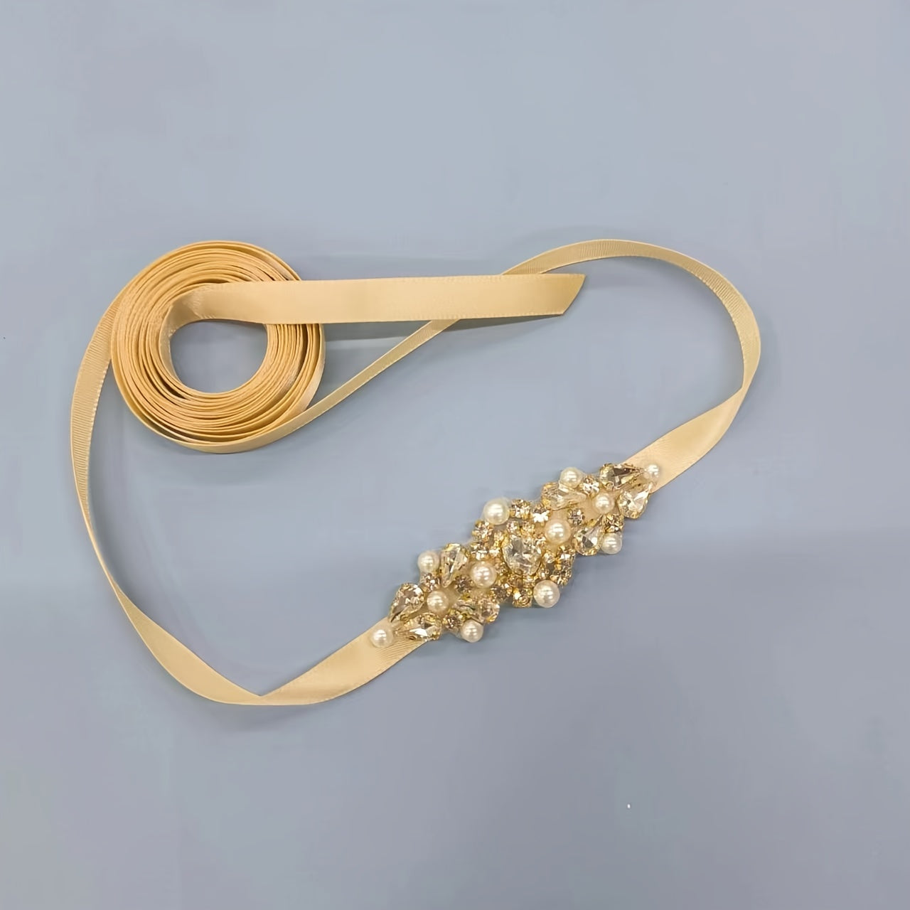 Rhinestone & Faux Pearl Waist Belt For Dresses Weddings Parties