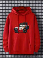 Off Road Car Pattern Men's Long Sleeve Hooded Sweatshirt