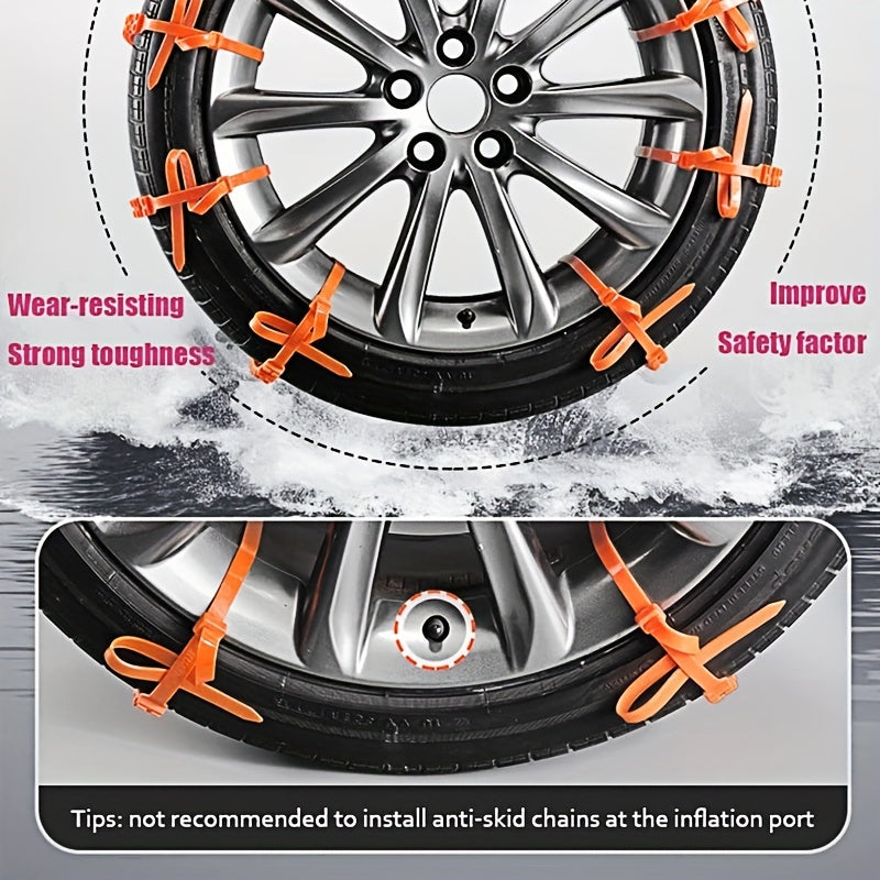12pcs Snow Chain Wheel Tie Car Tire Chain Winter Snow Chain Non slip Plastic