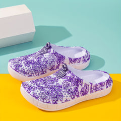 Women's Flower Pattern Waterproof Summer Clogs Garden Slippers