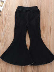 Toddler Girls Flare Leg Ripped Jeans