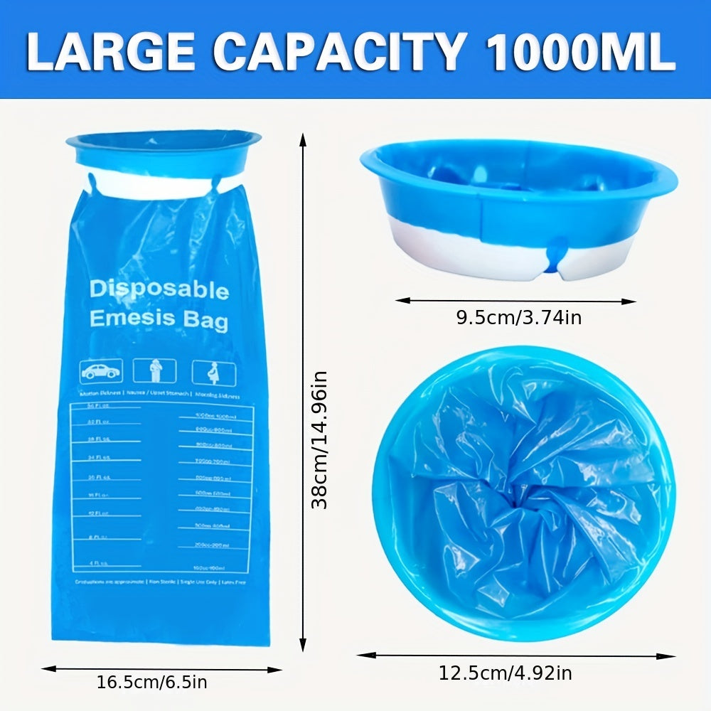50 Disposable Vomiting Bags 1000ml for Car Travel & Camping