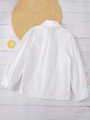 Girls Collared Button Down Varsity Shirt Kids Teens School Uniform Cotton